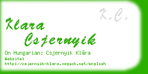 klara csjernyik business card