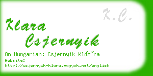 klara csjernyik business card